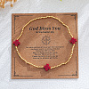 Brass Round Beaded Stretch Bracelets ZM9543-10-1