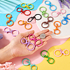  30Pcs 15 Colors Spray Painted Iron Key Rings DIY-TA0005-76-15