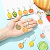 10Pcs Fruit Plate Opaque Resin Keychains HJEW-YW00320-3