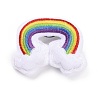 Rainbow with Cloud Cotton & Non-Woven Fabric Brooch JEWB-A003-01-4