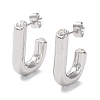 304 Stainless Steel Half Hoop Stud Earrings EJEW-C062-05P-1