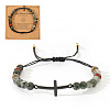 Natural Rutilated Quartz Beads Braided Bead Bracelets for Men FJ3912-2-1