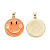 Brass Enamel Pendants KK-M220-02G-C-2