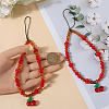 Agate & Crystal & Nylon & Alloy Mobile Straps AJEW-WH20002-55-3