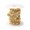 Rack Plating Brass Oval & Flat Round Link Chains CHC-I040-12G-3
