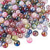 190Pcs 19 Colors Electroplate Transparent Crackle Glass Beads GLAA-TA0002-18-2