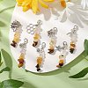 Natural Citrine & Tiger Eye Chips Pendant Decoration HJEW-JM02100-02-2