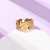 304 Stainless Steel Open Cuff Rings for Women RJEW-K309-27G-2