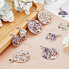 HOBBIESAY 24Pcs 4 Styles Natural Amethyst & Rose Quartz Chip Alloy European Dangle Charms G-HY0001-17-4