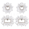   4Pcs 2 Styles Flower & Rectangle Detachable Alloy Rhinestone Shoe Buckle Clips AJEW-PH0011-58P-1