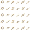 60Pcs 6 Styles Brass Clear Cubic Zirconia Connector Charms KK-YW0003-62-2
