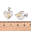 Mother's Day 925 Sterling Silver Heart with Mom and Bagy Pendants STER-N016-104PG-3