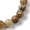 8mm Round Natural Picture Jasper Braided Bead Bracelets BJEW-C067-01B-28-3