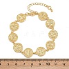 Flat Round with Saint Benedict Brass Link Chain for Women BJEW-K248-06A-G-5