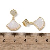 Brass & Shell & Clear Cubic Zirconia Pendants KK-G497-17G-3