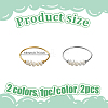 2Pcs 2 Colors Stainless Steel Finger Rings for Women RJEW-GO0001-08-2