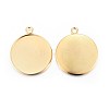 Rack Plating 304 Stainless Steel Pendant Cabochon Settings STAS-F191-14G-H-2