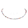 Faceted Round Natural Agate(Dyed & Heated) Beaded Necklaces for Women NJEW-JN04659-04-2