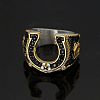 304 Stainless Steel Micro Pave Cubic Zirconia Finger Rings FS-WG5ACE0-04-2