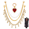 4Pcs Iron Rhinestone & Brass Boot Strap Chains and 2Pcs Heart Alloy Enamel Shoes Charms HJEW-DR00260-1