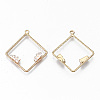 Brass Micro Pave Cubic Zirconia Pendants KK-S359-037-RS-2