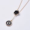 Double-sided Alloy Enamel Charms Necklace Sets NJEW-JN02478-3