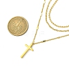 Cross 304 Stainless Steel Pendant Necklaces for Women NJEW-G157-07G-6