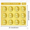 12 Sheets Self Adhesive Gold Foil Embossed Stickers DIY-WH0451-047-2