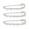 Iron Rhinestone Safety Pins Brooch Findings JEWB-E045-01B-P-1