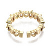 Brass Micro Pave Clear Cubic Zirconia Cuff Rings RJEW-S044-133-NF-4