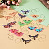 4 Pairs 4 Colors Butterfly Alloy & Acrylic Hoop Earrings EJEW-TA0001-88B-8