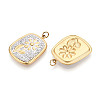 304 Stainless Steel and Polymer Clay Crystal Rhinestone Pendants STAS-T069-60B-2