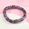 Column Natural Banded Amethyst Beads Stretch Bracelets for Women Men BJEW-A148-01A-19-3