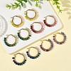 Dyed Natural Malaysia Jade Rondelle Bead & 201 Stainless Steel Hoop Earrings EJEW-JE07415-1