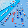 Independence Day DIY Acrylic Heart & Star Beads Keychain Making Kits DIY-AR0004-17-4