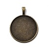 Flat Round Alloy Pendant Cabochon Settings PALLOY-N0088-26AB-NF-1