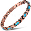 Zinc Alloy & Synthetic Turquoise  Link Chain Bracelets FS-WGDAAA9-04-1