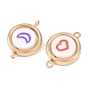 CCB Plastic Frame with Polymer Clay Heart Star Flower Beads Flat Round Links Connector Charms KK-D103-10D-G-2