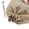 Christmas Printed Burlap Packing Pouches Drawstring Bags LS-ABAG-Q053-02B-07-4