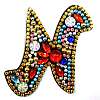 DIY Colorful Initial Letter Keychain Diamond Painting Kits DIAM-PW0004-127N-1