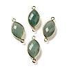 Natural Green Aventurine Faceted Connector Charms G-K347-03G-17-1
