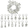 32Pcs 16 Style Alloy Pendant Locking Stitch Markers HJEW-CJ00044-1