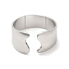 Non-Tarnish 304 Stainless Steel Plain Open Cuff Ring for Women RJEW-M149-22P-2