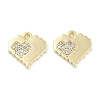 Brass Micro Pave Clear Cubic Zirconia Pendants ZIRC-P120-09G-1