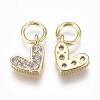 Brass Micro Pave Cubic Zirconia Charms ZIRC-F111-08G-03-2