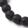 Round Natural Lava Rock Beaded Stretch Bracelets BJEW-JB10269-01-3