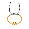 Summer Beach Adjustable 304 Stainless Steel Sea Animals Round Braided Bead Bracelets WG76B97-02-1