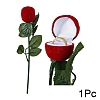1Pc Flocking Plastic Rose Finger Ring Boxes VBOX-YW0001-03-2