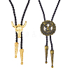 HOBBIESAY 2Pcs 2 Style Adjustable Vintage PU Leather Bolo Ties NJEW-HY0001-01-1