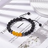 Natural Malaysia Jade(Dyed) & Lava Rock & Synthetic Hematite Braided Bead Bracelet BJEW-JB08144-03-2